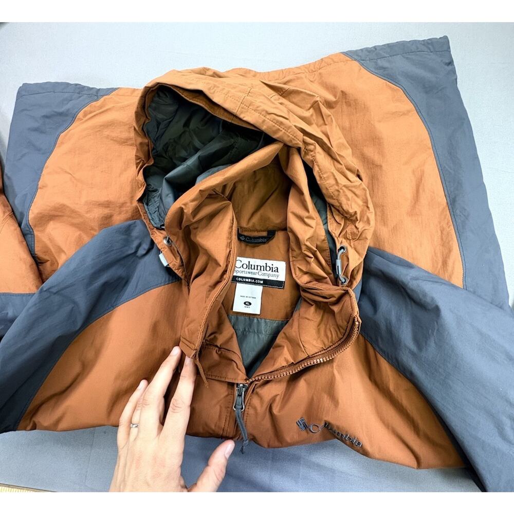 Vintage Columbia Colorblock Outdoor Jacket - Rust Orange & Slate Grey - Picture 3 of 14